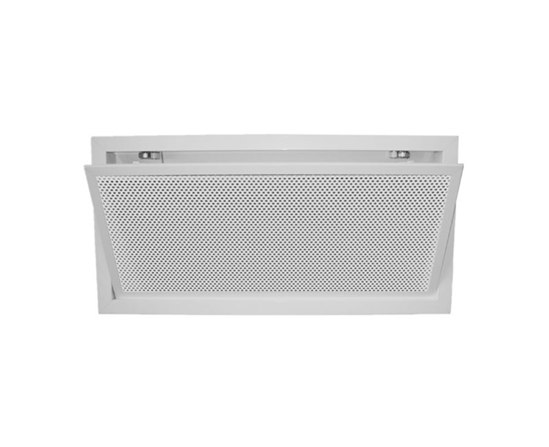 Perforated panel diffuser with frame