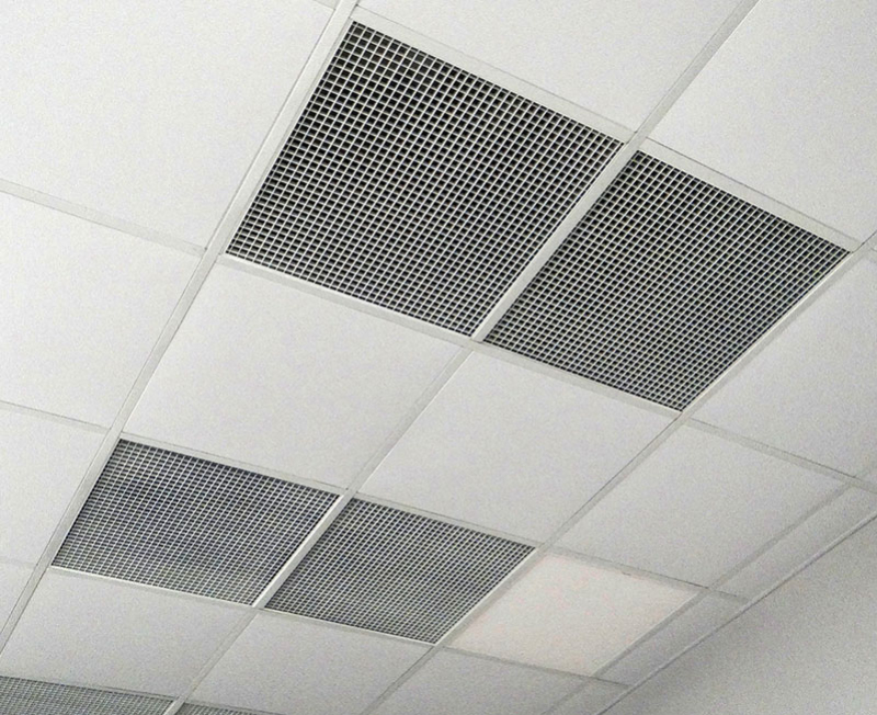 Square mesh grid for false ceilings